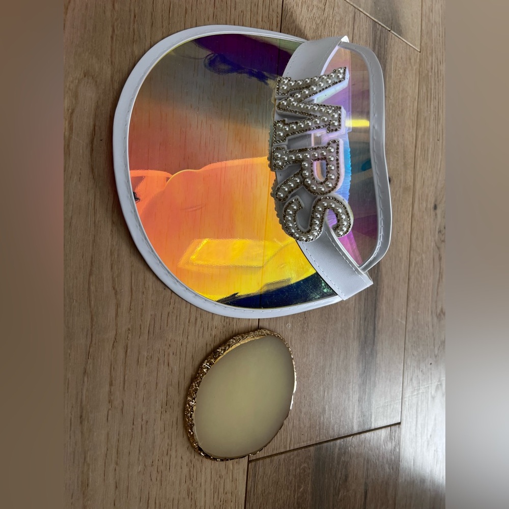 MRS colorful Sun Visor and gold foil ring dish handmade BRIDE BACHELORETTE